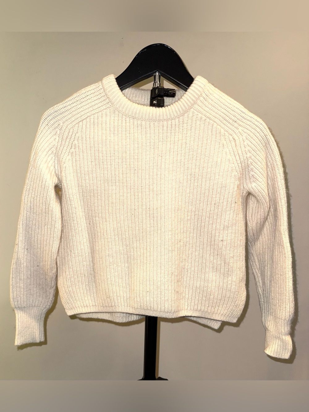 Ralph Lauren Girls M 8-10 Ivory Rib Knit Merino Cashmere Blend Sweater, sz 8/10